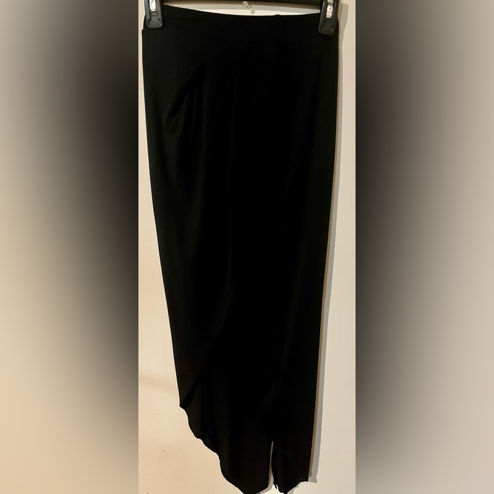 Bebe black long split skirt XS